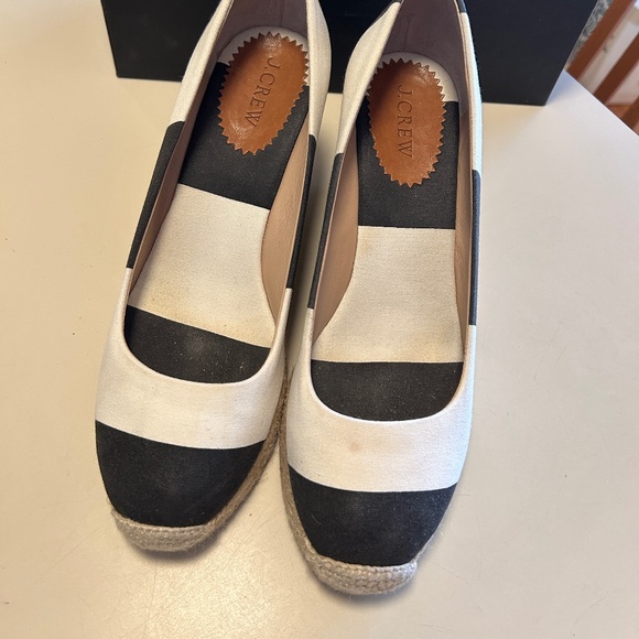 J.Crew black x ivory striped Seville Espadrilles - Picture 2 of 4